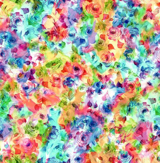 大牌手绘花卉拼贴华亿平台印花华亿平台图片