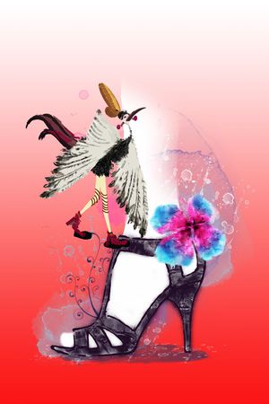 高跟鞋印花华亿平台图片