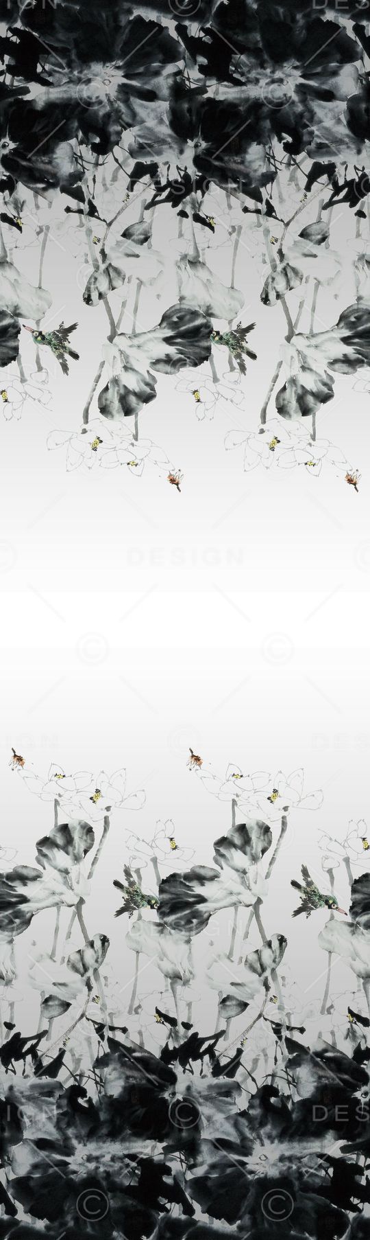 水墨画印花华亿平台图片