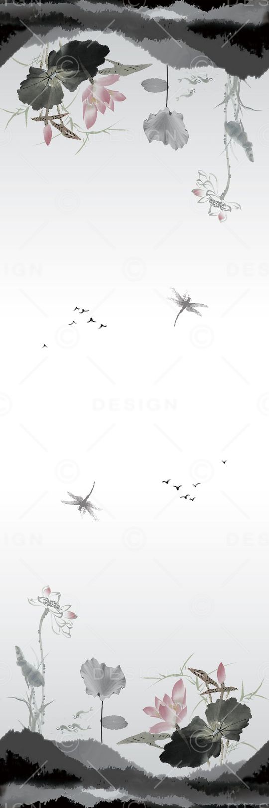 水墨画印花华亿平台图片