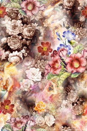 沙发布（花卉）印花华亿平台图片