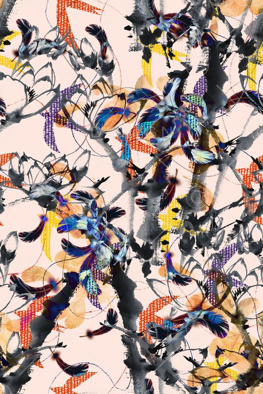 水墨印花华亿平台图片