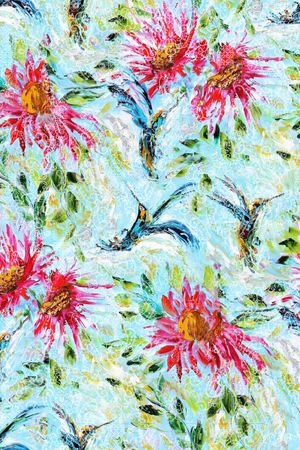 花鸟印花华亿平台图片