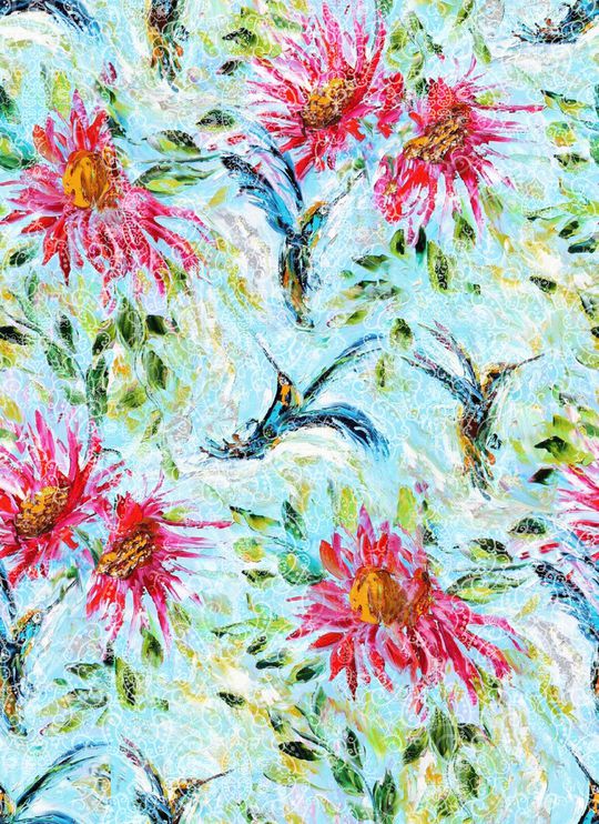 花鸟印花华亿平台图片