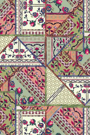 几何。花朵印花华亿平台图片