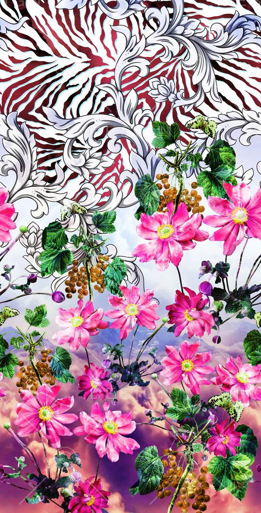 花卉、巴洛克花纹、斑马纹、云彩底纹印花华亿平台图片