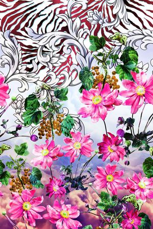 花卉、巴洛克花纹、斑马纹、云彩底纹印花华亿平台图片