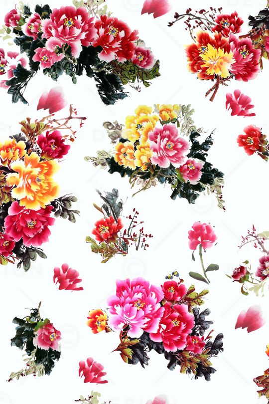 花卉印花华亿平台图片