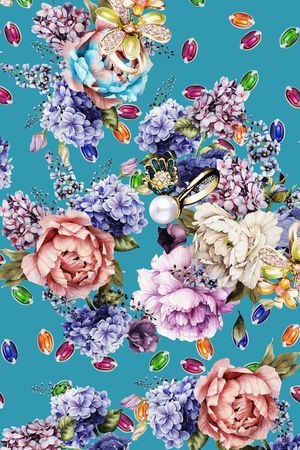 炫彩时尚数码女装花卉印花华亿平台图片