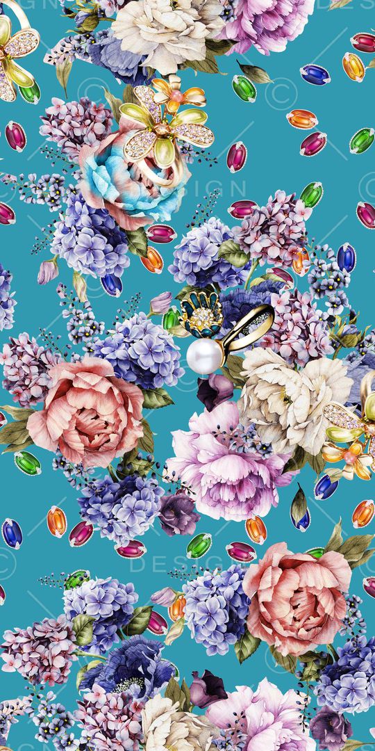 炫彩时尚数码女装花卉印花华亿平台图片