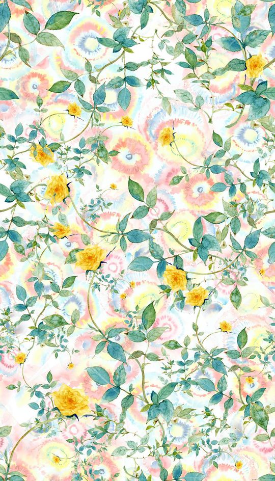 手绘清新水彩花卉印花华亿平台图片