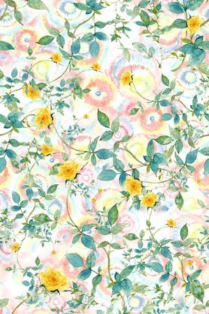 手绘清新水彩花卉印花华亿平台图片