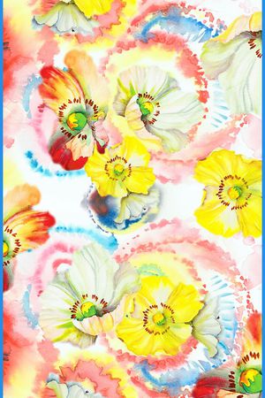 时尚优雅花卉丝巾长巾印花华亿平台图片