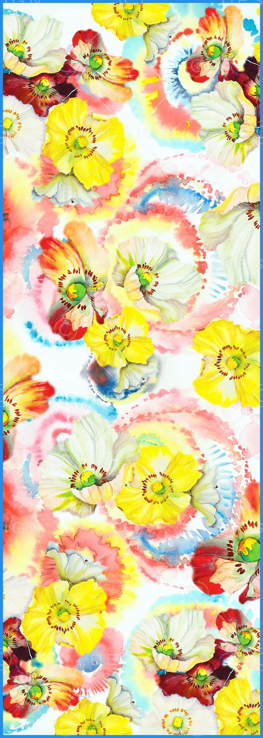 时尚优雅花卉丝巾长巾印花华亿平台图片