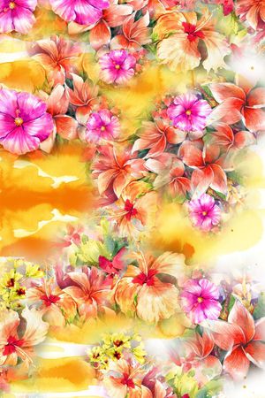 时尚优雅花卉丝巾长巾印花华亿平台图片