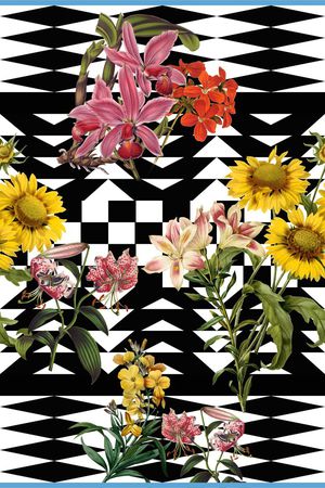 几何黑白印花华亿平台图片