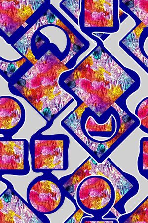 抽象佩兹利印花华亿平台图片