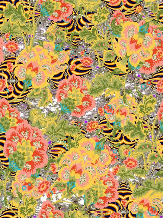 炫彩、手绘、民族花卉印花华亿平台图片