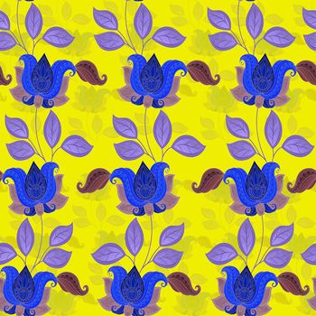 638964-腰果底纹花卉芥末