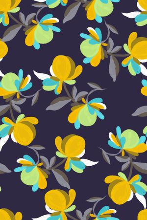 抽象花卉印花华亿平台图片