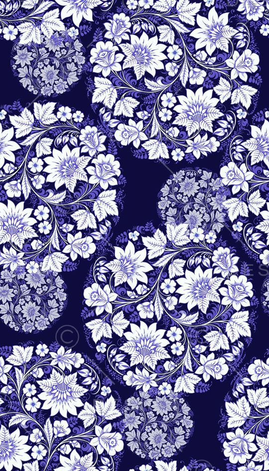 民族风青花瓷组合印花华亿平台图片