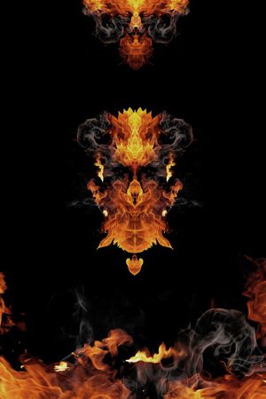 原创抽象火焰潮牌靓仔时尚男装花印花华亿平台图片