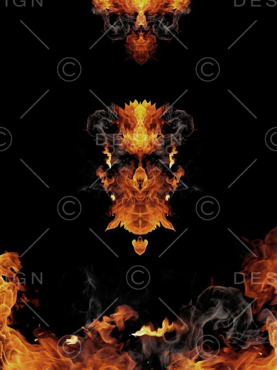 原创抽象火焰潮牌靓仔时尚男装花印花华亿平台图片