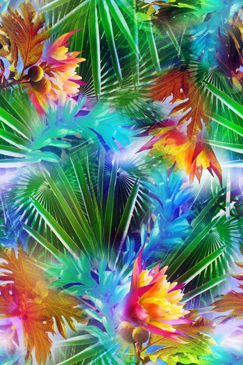 639373-热带风数码棕榈植物花卉