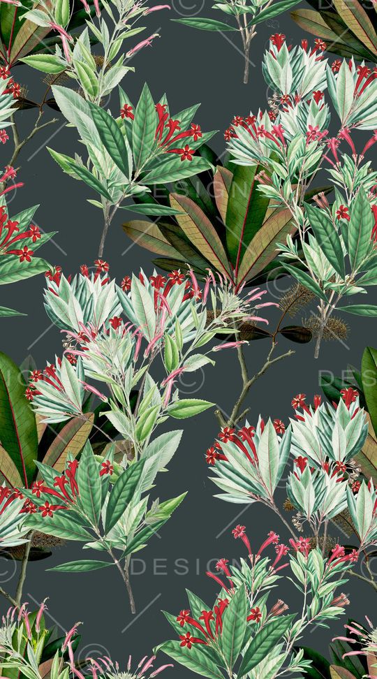 热带植物印花华亿平台图片