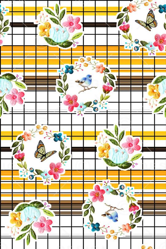 抽象手绘满版刺绣印花华亿平台图片