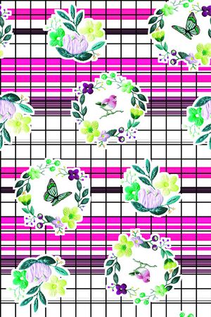 抽象手绘满版刺绣印花华亿平台图片