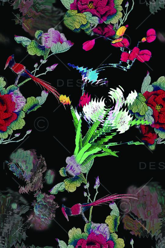 牡丹印花华亿平台图片