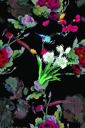 牡丹印花华亿平台图片