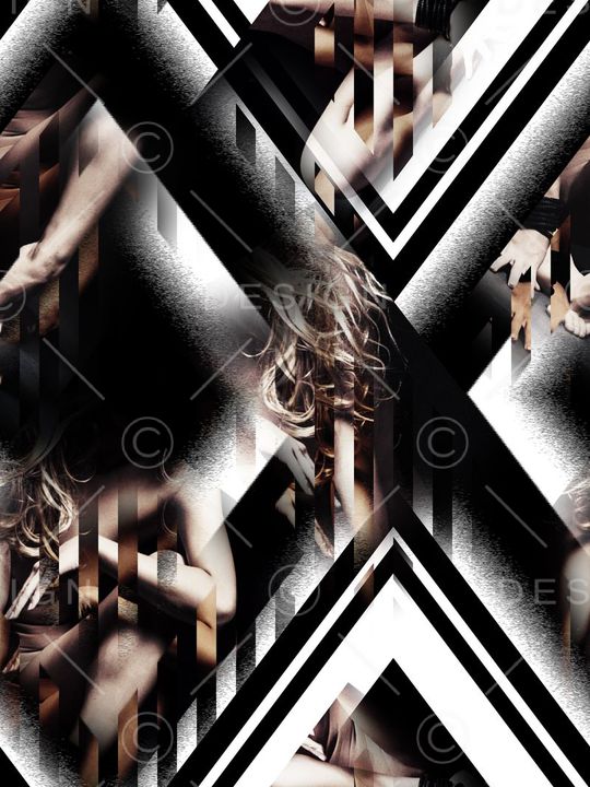 羽希--前卫几何印花华亿平台图片