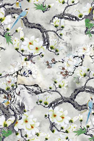 花鸟印花华亿平台图片