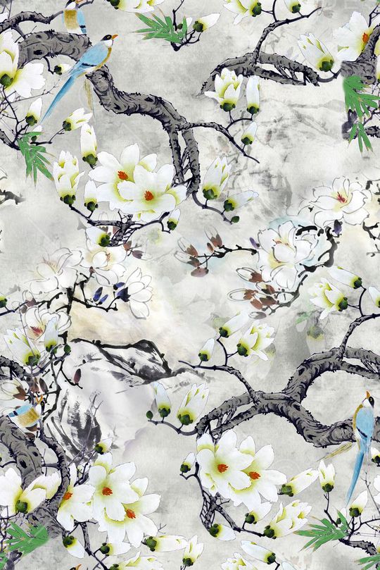 花鸟印花华亿平台图片