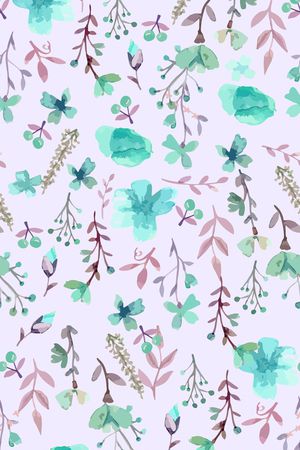 小清新花卉组合印花华亿平台图片