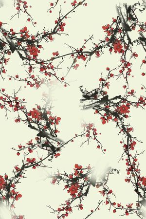 写意画印花华亿平台图片