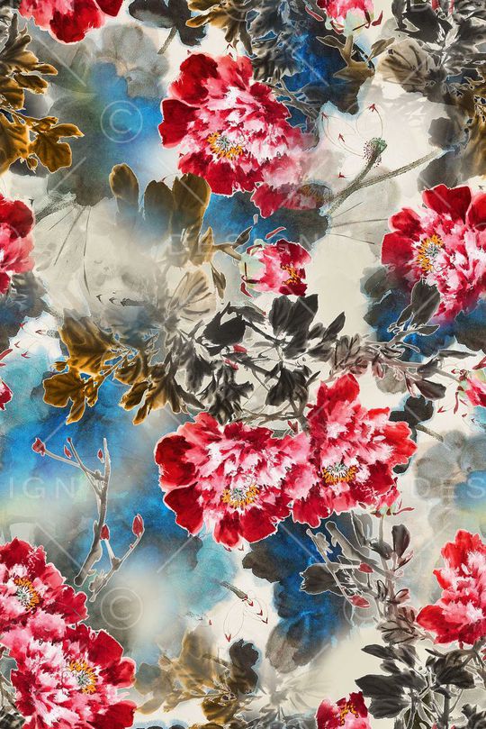 写意画印花华亿平台图片