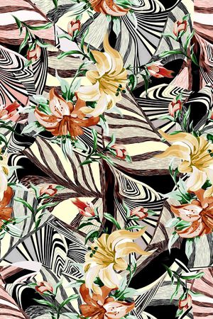 抽象元素印花华亿平台图片