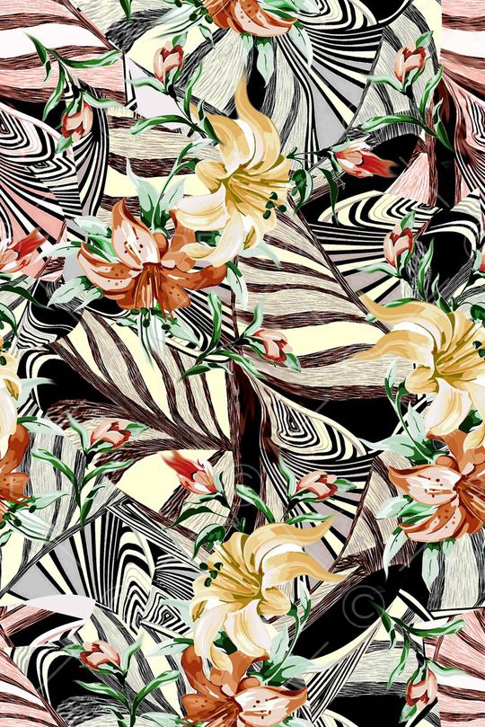 抽象元素印花华亿平台图片