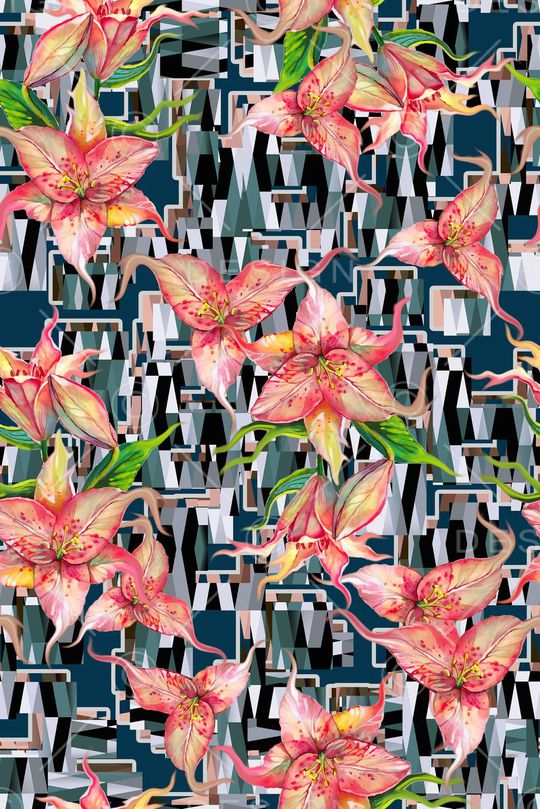 抽象元素印花华亿平台图片