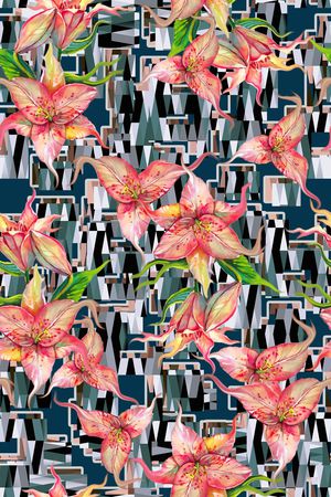 抽象元素印花华亿平台图片