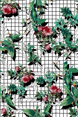 植物叶子印花华亿平台图片