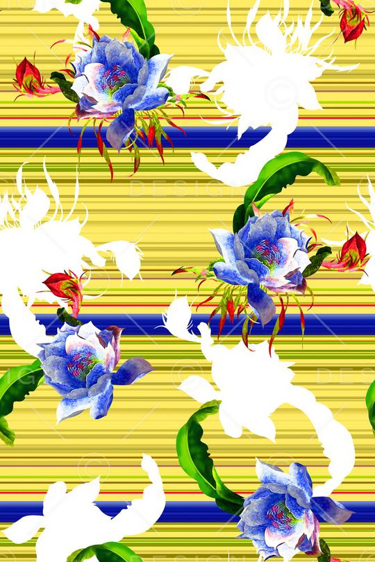 抽象手绘满版花卉印花华亿平台图片