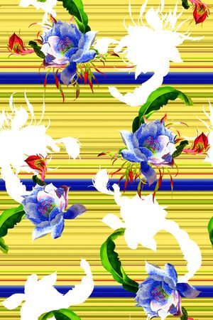 抽象手绘满版花卉印花华亿平台图片