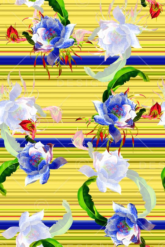 抽象手绘满版花卉印花华亿平台图片