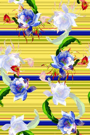 抽象手绘满版花卉印花华亿平台图片