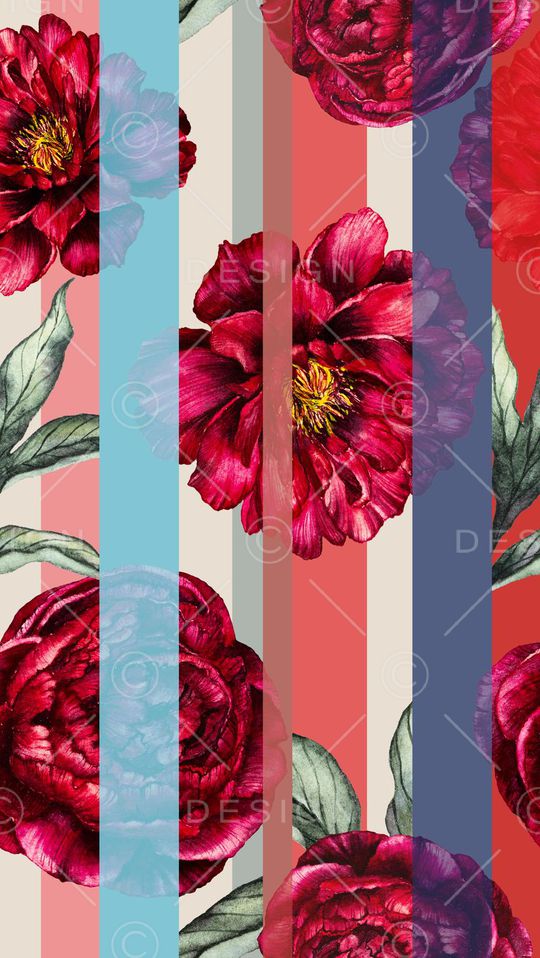 手绘花卉印花华亿平台图片