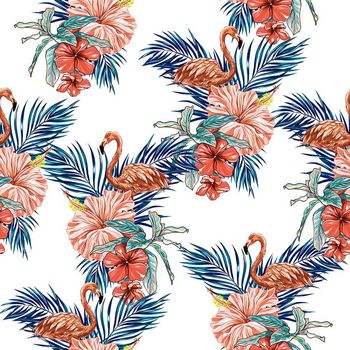 640415-烈火鸟热带棕树叶蓝